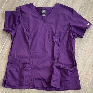 Cherokee Women's Deep Purple V-Neck Scrub top and bottom